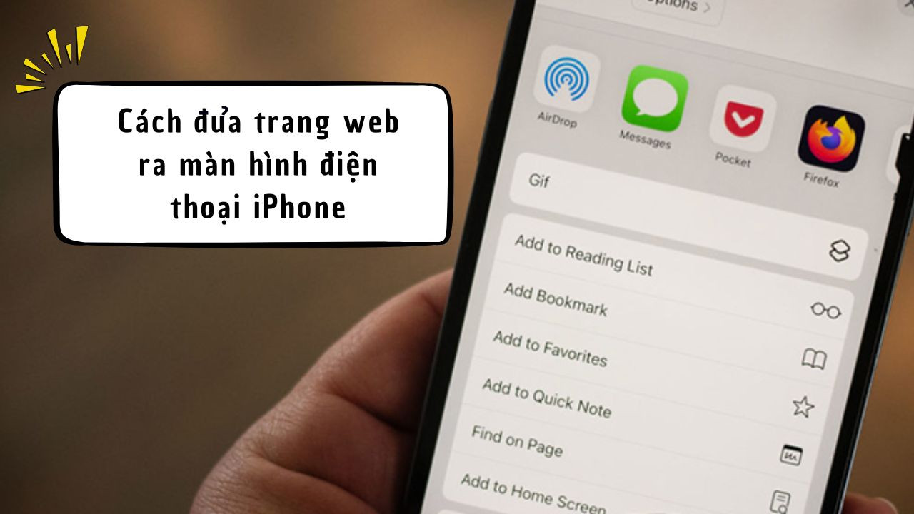 Cách đưa trang web ra màn hình điện thoại iPhone