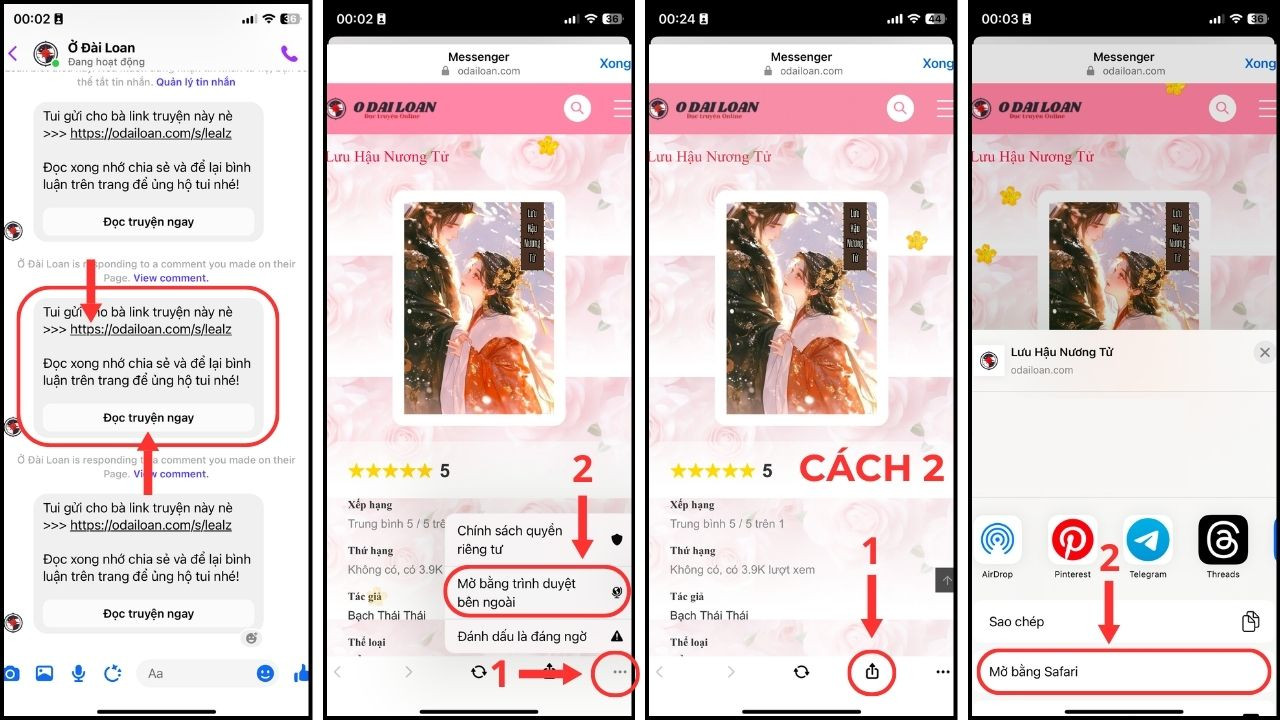 Cách mở link trên Facebook, Messenger bằng trình duyệt ngoài đơn giản