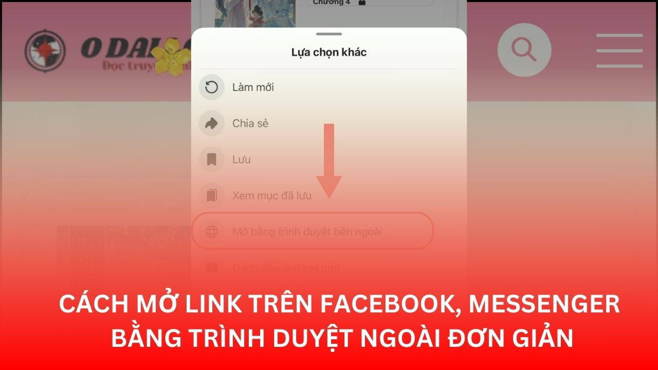 Cách mở link trên Facebook, Messenger bằng trình duyệt ngoài đơn giản