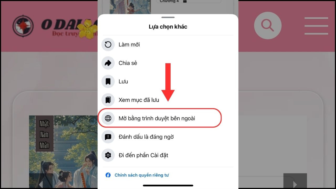 Cách mở link trên Facebook, Messenger bằng trình duyệt ngoài đơn giản